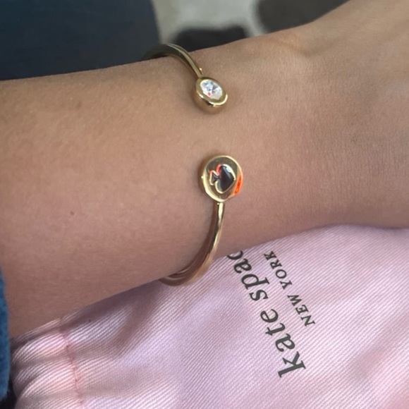 Spot The Spade Open Hinge Bangle katespade authentic #869 - Picture 7 of 12